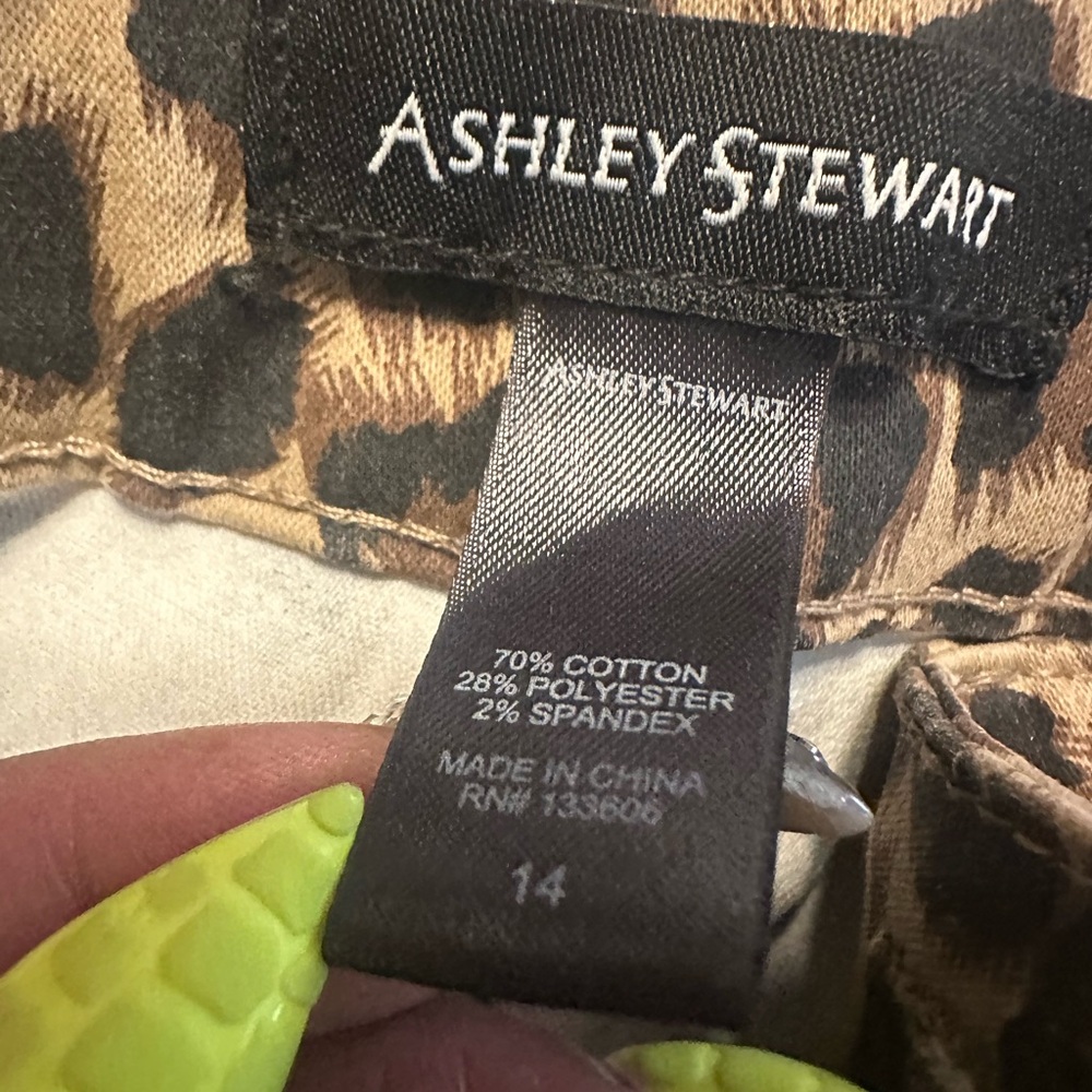 Ashley Stewart Brown Leopard Pattern pants